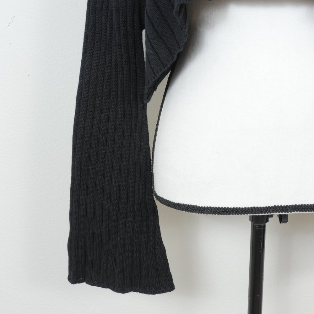 Seek The Label Black Ribbed Cropped Long Sleeve Size Small Sweater - Picture 3 of 11